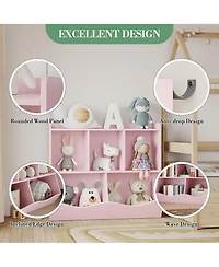 gaomon Wooden Kids Bookshelf and Toy Storage, Children Bookcase with 5 Compartments