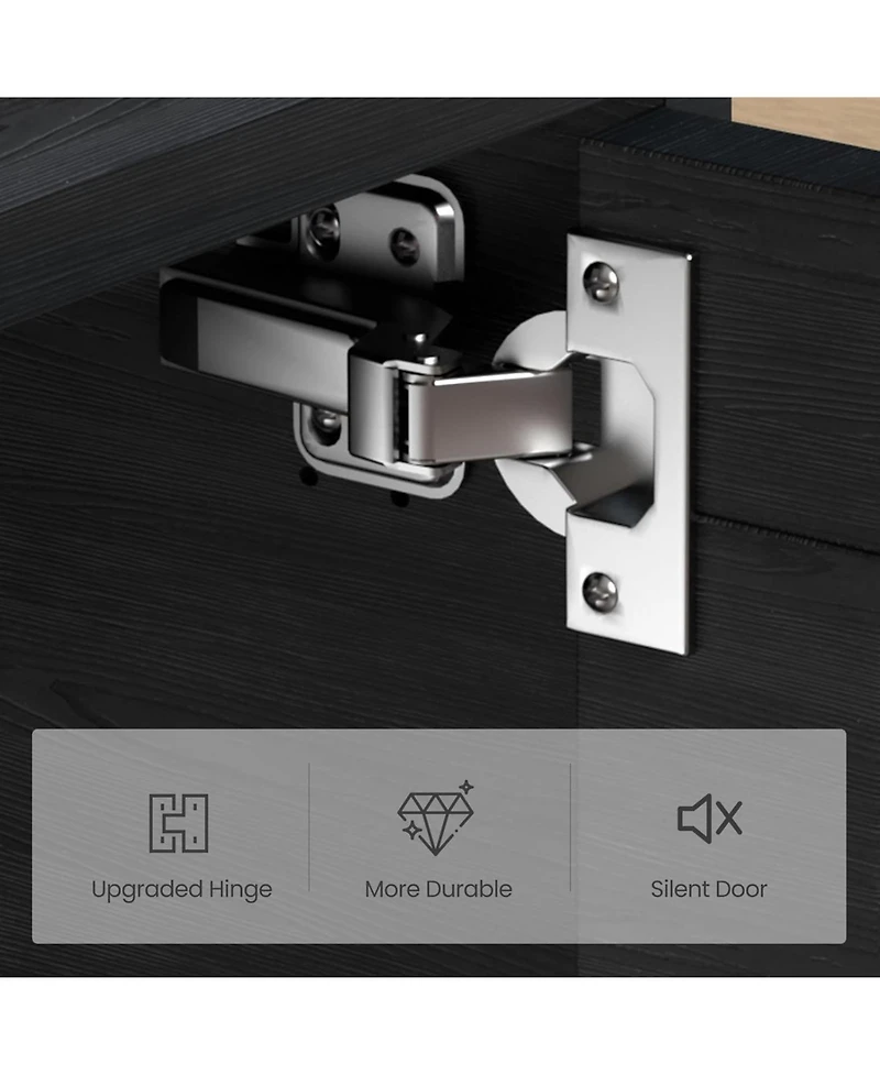 gaomon 5-Tier Boho Wooden Bookcase with Rattan Doors and Storage