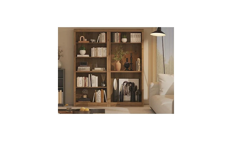 gaomon 71" Tall Modern 5-Tier Wooden Open Storage Bookcase