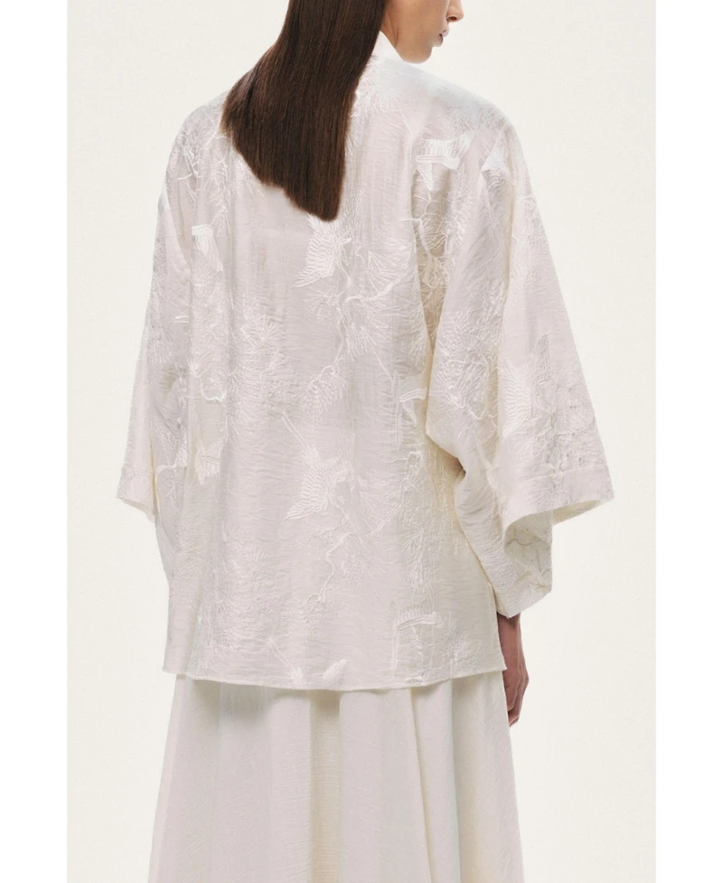 Nocturne Women's Textured Jacquard Kimono