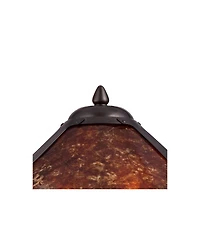 Robert Louis Tiffany Traditional Accent Table Lamps 19 High Set of 2 Bronze Pottery Mica Shade for Bedroom Bedside Office