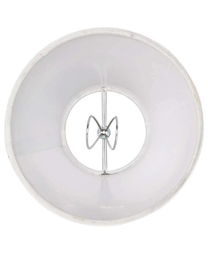 Springcrest Set of 6 Hardback Empire Lamp Shades White Linen Small 3" Top x 6" Bottom x 5" High Candelabra Clip-On Fitting