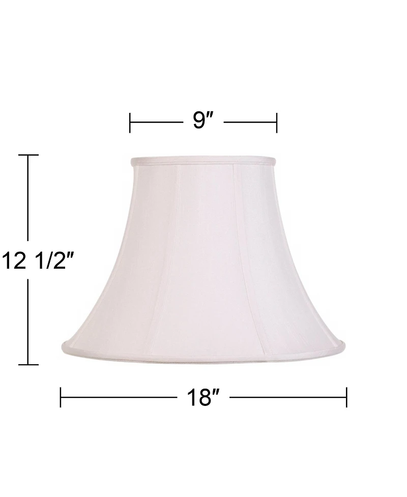 Springcrest Imperial Shade Set of 2 Bell Lamp Shades White Large 9" Top x 18" Bottom x 13" Slant x 12.5" High Spider with Replacement