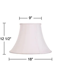Springcrest Imperial Shade Set of 2 Bell Lamp Shades White Large 9" Top x 18" Bottom x 13" Slant x 12.5" High Spider with Replacement