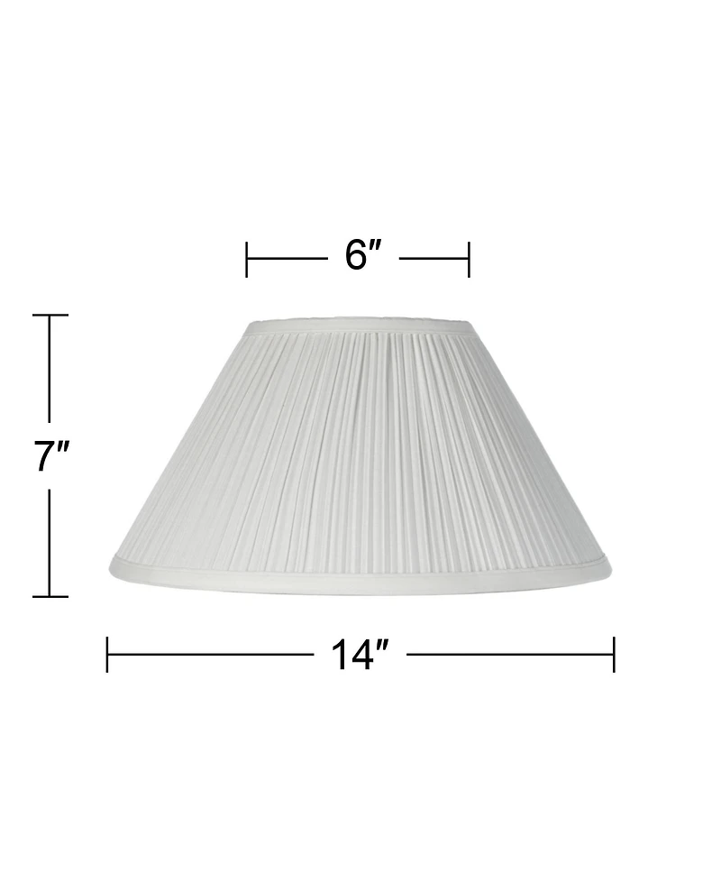 Springcrest Set of 2 Pleated Empire Lamp Shades Medium Spider Harp and Finial Fitting