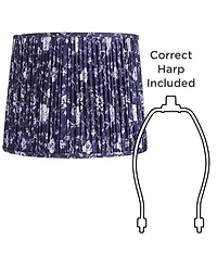 Springcrest Sally 13" Top x 15" Bottom x 12" High x 12" Slant Print Lamp Shade Replacement Pleated Floral Spider Harp