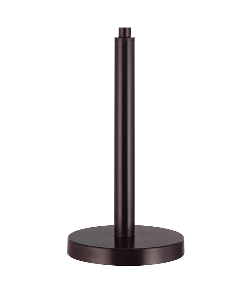 Possini Euro Design Karina 33" Tall Skinny Buffet End Table Lamp Pull Chain Brown Bronze Finish Metal Navy Blue Shade Living Room