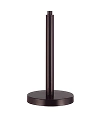 Possini Euro Design Karina 33" Tall Skinny Buffet End Table Lamp Pull Chain Brown Bronze Finish Metal Navy Blue Shade Living Room