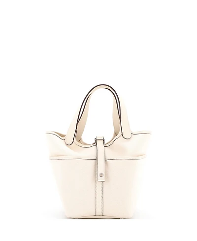 Pre-Owned HERMES Pm Cargo Picotin Lock Bag Canvas and Swift
