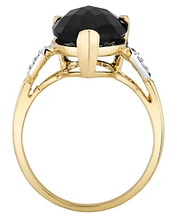 Macy's Onyx (5-1/5 ct. t.w.) and Diamond Accent Ring in 14k Yellow Gold