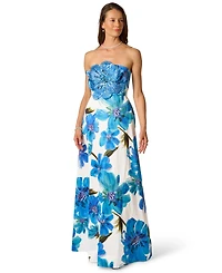 Adrianna Papell Women's Square Neck Strapless Floral Dress