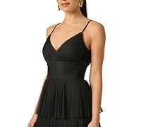 Adrianna Women's V-Neck Mesh Midi Dress