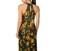 Adrianna Women's Halter Satin Long Dress
