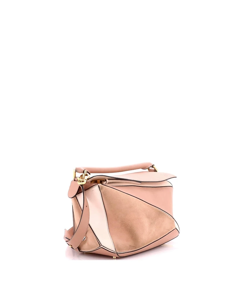 Pre-Owned Loewe Small Puzzle Bag Leather and Suede
