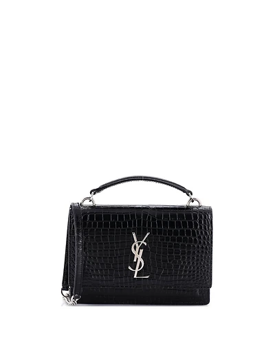 Pre-Owned Saint Laurent Sunset Top Handle Chain Wallet Embossed Leather