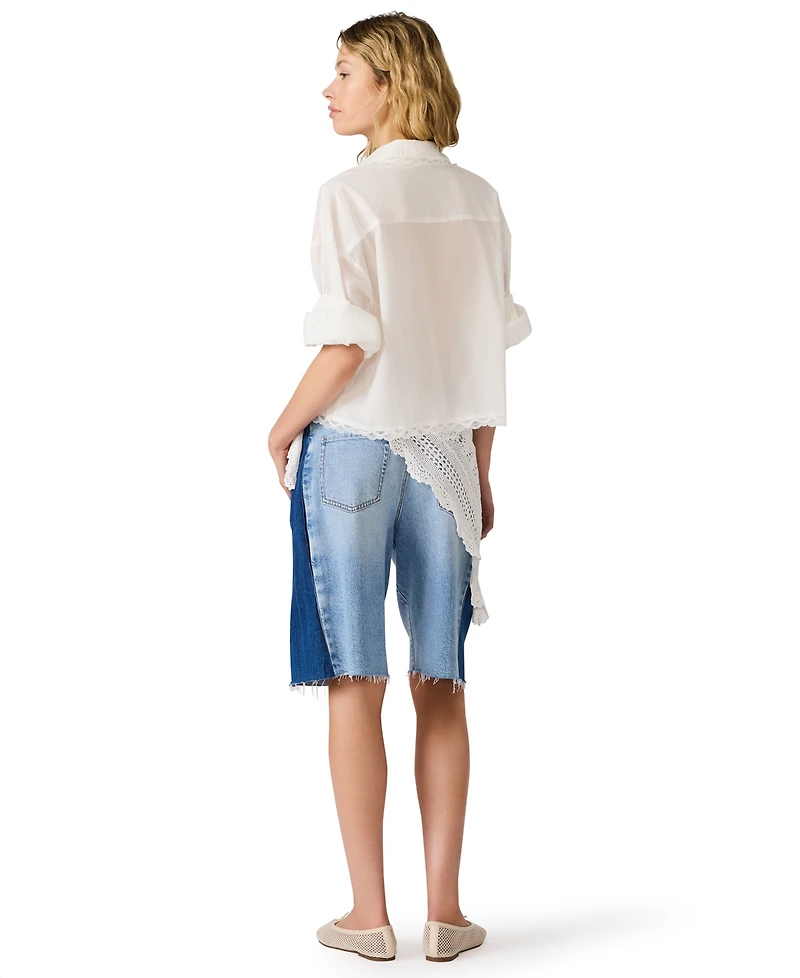 Steve Madden Women's Delphi Collared Neck Top