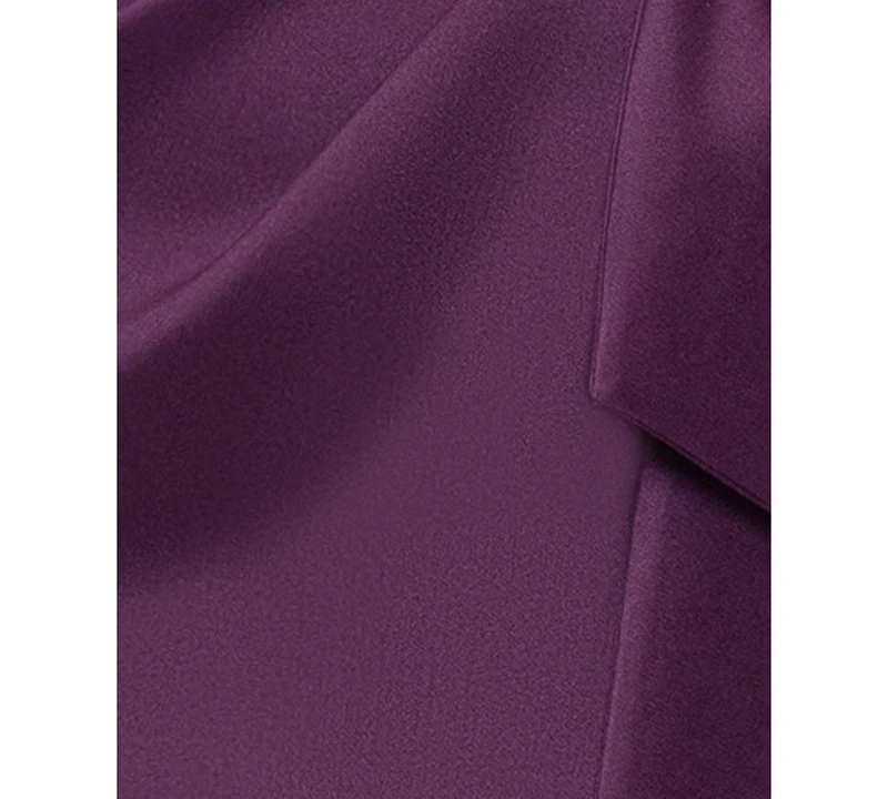 Xscape Petite Short-Sleeve Asymmetrical neck Gown