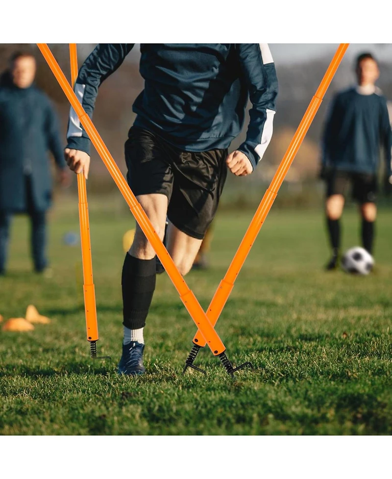 Hikeen Telescopic Length Soccer Poles Fixed and Collapsible Options Agility Training Hurdles and Football Obstacle