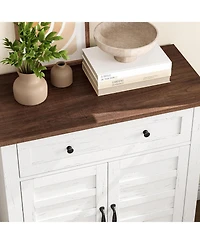 gaomon Farmhouse 3-Tier Storage Cabinet with 7-Level Adjustable Shelves