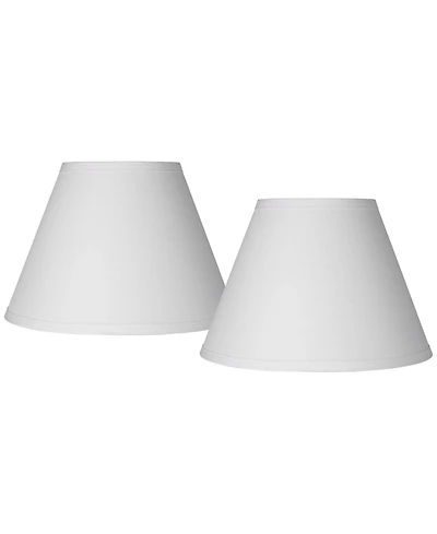 Springcrest Set of 2 Empire Lamp Shades Small 6" Top x 12" Bottom x 8" High x 8.5" Slant Clip-On Harp Finial Fitting
