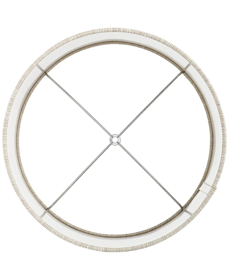 Springcrest Set of 2 Drum Lamp Shades Gold Silver Weave Medium Spider with Harp and Finial Fitting