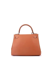 Pre-Owned HERMES Kelly 28 Handbag Brown Madame with Palladium Hardware