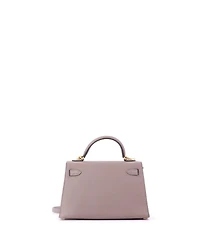 Pre-Owned HERMES Kelly 20 Handbag Grey Epsom with Gold Hardware