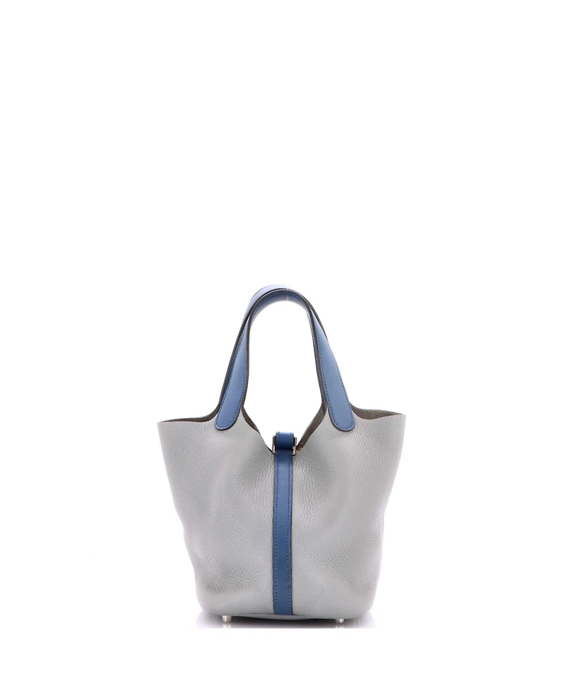 Pre-Owned HERMES Pm Bicolor Picotin Lock Bag Clemence with Swift