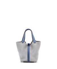 Pre-Owned HERMES Pm Bicolor Picotin Lock Bag Clemence with Swift