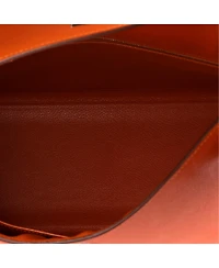 Pre-Owned HERMES Kelly 35 Handbag Orange Epsom with Palladium Hardware