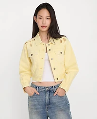 Good American Women's Essential Crop Denim Jacket