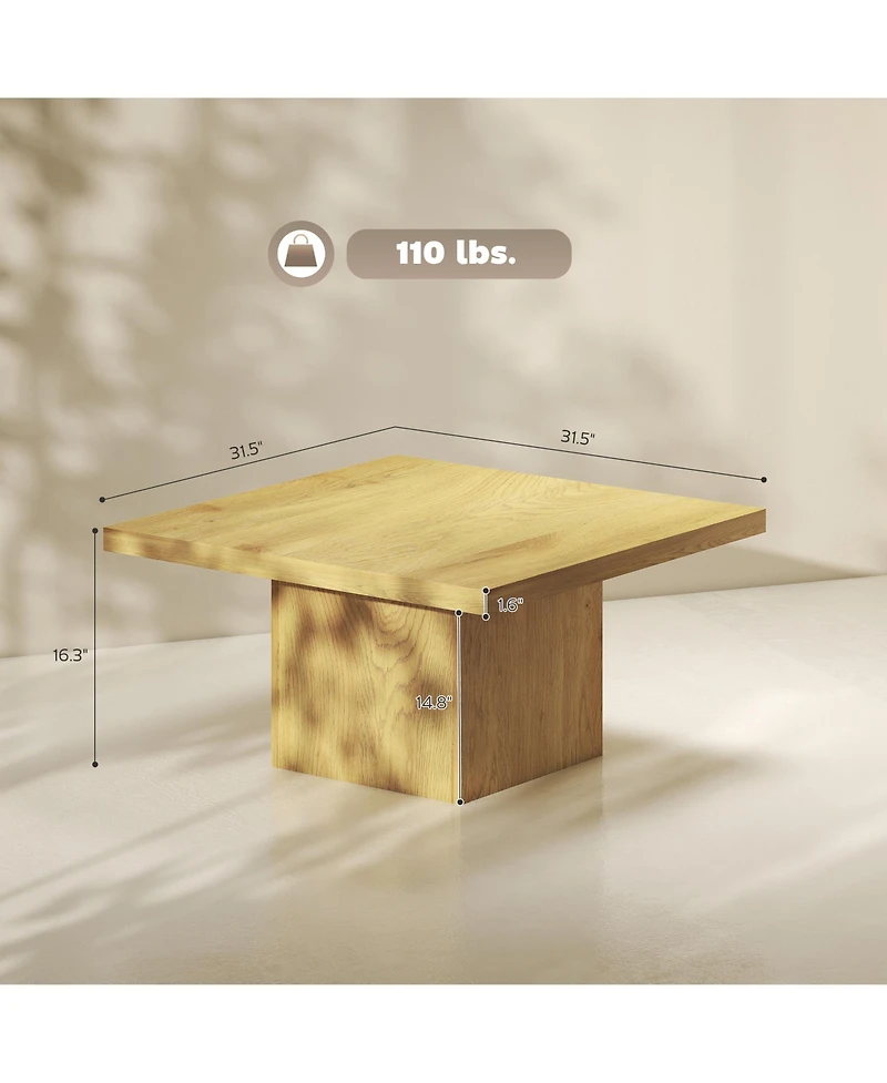 Homcom Square Table, Center Table with 1.6" Thick Top