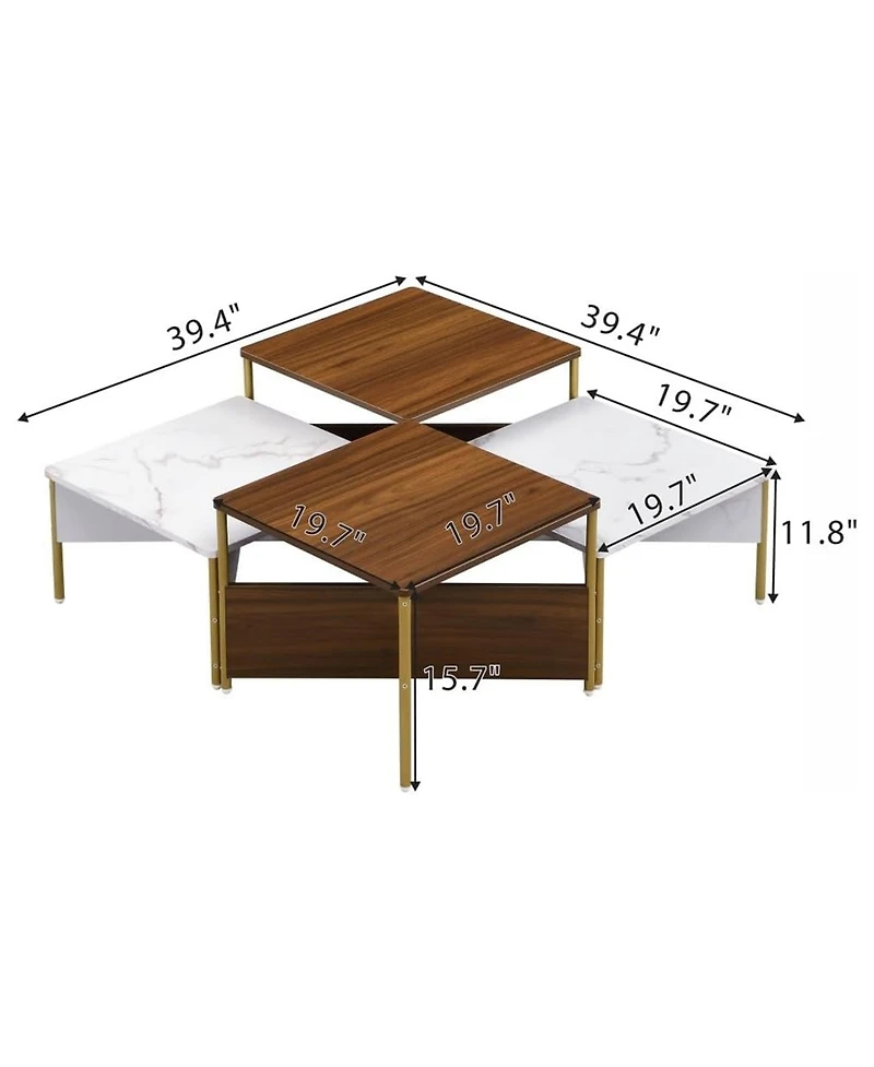 Rainsken Modern Nesting Coffee Tables Set of 4