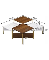 Rainsken Modern Nesting Coffee Tables Set of 4