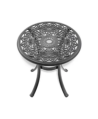 Clihome Cast Aluminum Patio Dining Table Frame and Umbrella Hole