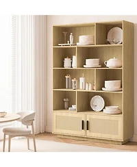 gaomon Tall Industrial Bookshelf with Open Display Shelves