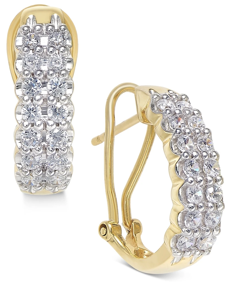 Diamond Hoop Earrings (1 ct. t.w.) 10k White or Yellow Gold