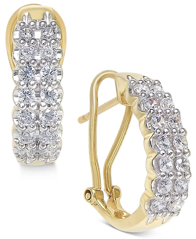 Diamond Hoop Earrings (1 ct. t.w.) 10k White or Yellow Gold