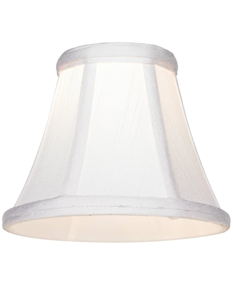 Springcrest Imperial Shade Set of 4 Empire Chandelier Lamp Shades White Small 3" Top x 6" Bottom x 5" High Candelabra Clip-On Fitting