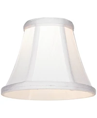 Springcrest Imperial Shade Set of 4 Empire Chandelier Lamp Shades White Small 3" Top x 6" Bottom x 5" High Candelabra Clip-On Fitting