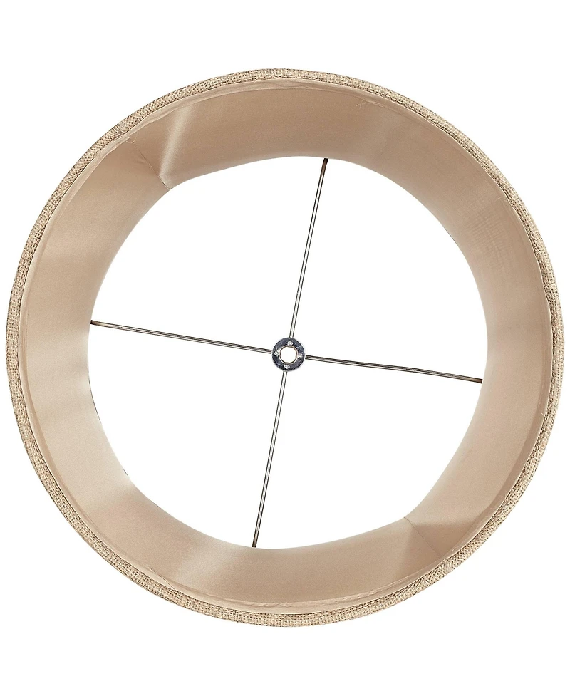 Springcrest Set of 2 Softback Drum Lamp Shades Natural Burlap Medium 12" Top x 14" Bottom x 10" High Spider Harp Finial Fitting