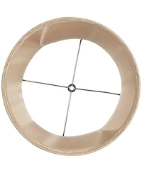 Springcrest Set of 2 Softback Drum Lamp Shades Natural Burlap Medium 12" Top x 14" Bottom x 10" High Spider Harp Finial Fitting