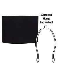 Springcrest Set of 2 Hardback Drum Lamp Shades Medium 16" Top x 16" Bottom x 11" High Spider Replacement Harp Finial Fitting