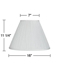 Springcrest Set of 2 Pleated Empire Lamp Shades Medium 7" Top x 16" Bottom x 11.25" High Spider with Harp and Finial Fitting