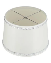 Springcrest Set of 2 Drum Lamp Shades Crystals Beaded Medium 13" Top x 15" Bottom x 10" High Spider Harp and Finial Fitting