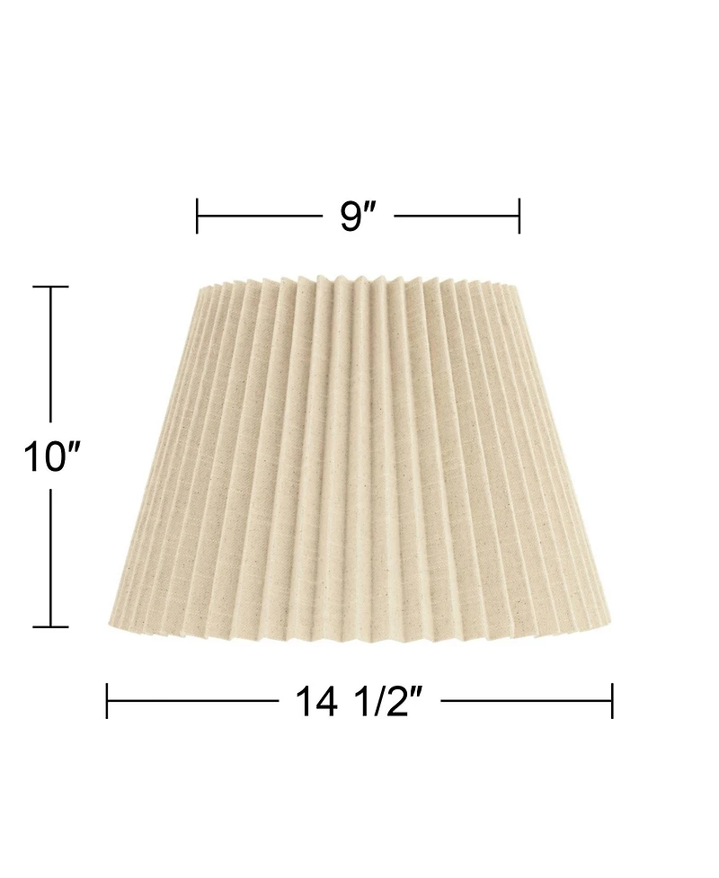 Springcrest 9" Top x 14 1/2" Bottom x 10" High x 10" Slant Lamp Shade Replacement Wide Pleated Spider Harp Finial