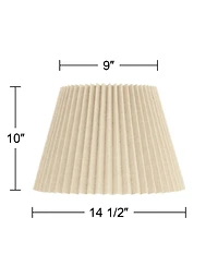 Springcrest 9" Top x 14 1/2" Bottom x 10" High x 10" Slant Lamp Shade Replacement Wide Pleated Spider Harp Finial