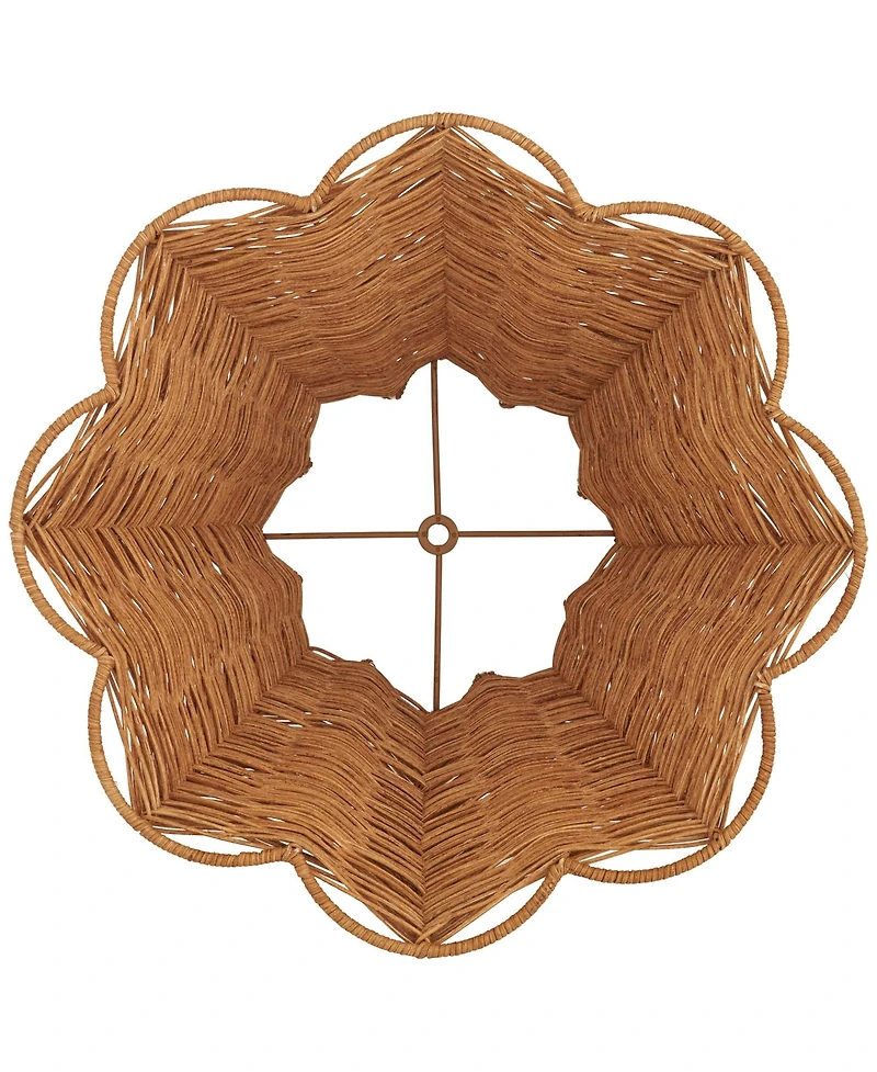 Springcrest 8" Top x 16" Bottom x 11" High x 11" Slant Lamp Shade Replacement Medium Rattan Spider Harp Finial
