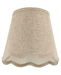 Springcrest 4" Top x 6" Bottom x 5 1/2" High x 5 1/2" Slant Lamp Shade Replacement Set of Fawn Scalloped Clip On Candelabra