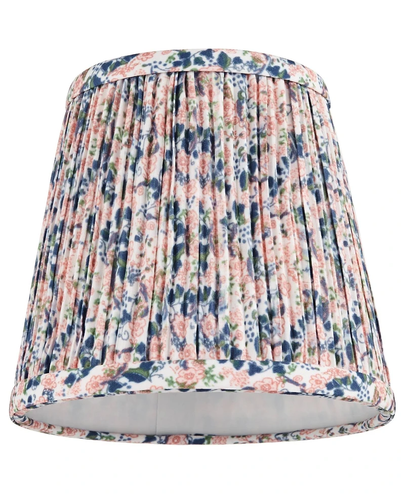 Springcrest " Top x 6" Bottom x 5 1/2" High x 5 1/2" Slant Print Lamp Shade Replacement Set of Shirred Pleated Clip On